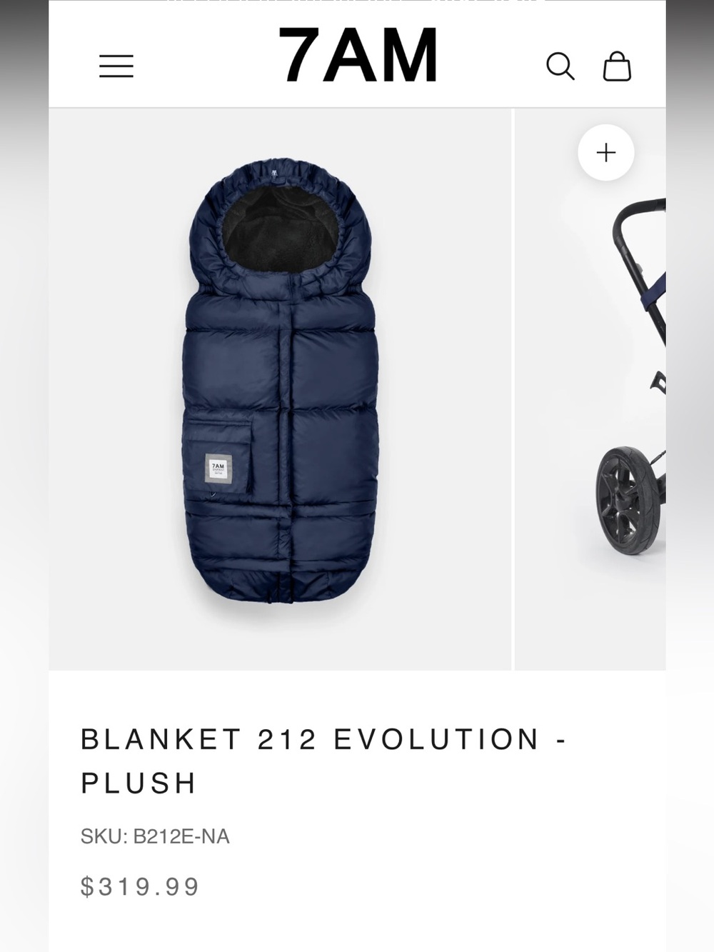 7AM Enfant Blanket 212 Evolution Plush Footmuff - stroller or car seat – Navy
